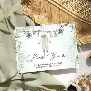 Babykleding Bogo Sage Green Baby shower Bedankt Kaart