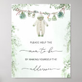 Babykleding Boho Baby shower Adres een envelop Poster (Voorkant)