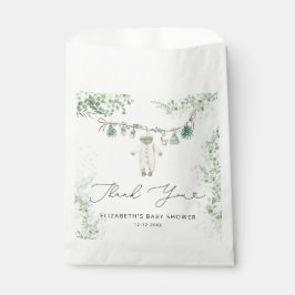 Babykleding Boho Eucalyptus Baby shower Bedankt Bedankzakje