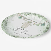 Babykleding Boho Eucalyptus Baby shower Papieren Bordje (Gekanteld)