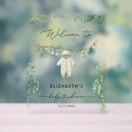 Babykleding Boho Eucalyptus Baby shower Welkom Acryl Bord
