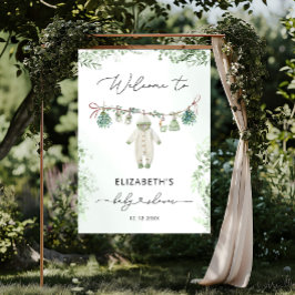 Babykleding Boho Eucalyptus Baby shower Welkom Poster