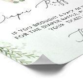 Babykleding Boho Green Baby shower Luier Raffle Poster (Hoek)