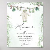 Babykleding Boho Greenery Baby shower Momosa Bar Poster (Voorkant)