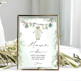 Babykleding Boho Greenery Baby shower Momosa Bar Poster