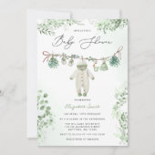 Babykleding Boho Sage Green Baby shower Kaart (Voorkant)