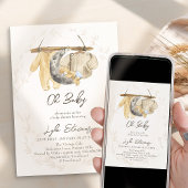 Babykleding en Teddy Bear Neutral Baby shower Kaart