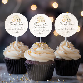 Babykleding Genderneutraal Baby shower Dank u Ronde Sticker