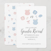 babykleding Genderonderzoek Uitnodiging (Voorkant / Achterkant)