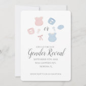  babykleding Genderonderzoek Uitnodiging (Voorkant)