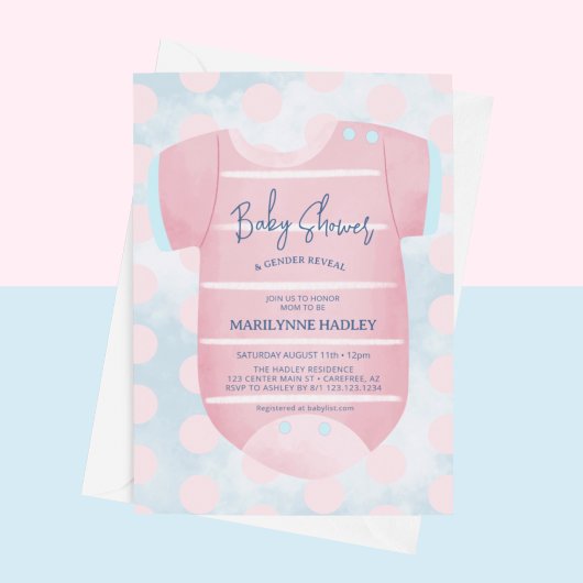 Babykleding Geslacht onthullen Baby shower Kaart