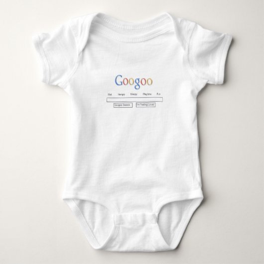 Babykleding, Googoo goo-goo, techno-baby, zoek Romper (Voorkant)