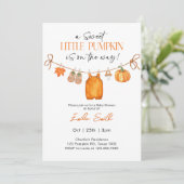 Babykleding Herfst Pompoen Baby shower Kaart (Staand voorkant)