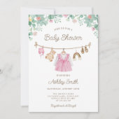 Babykleding Kledinglijn Boho Meisje Baby shower Kaart (Voorkant)