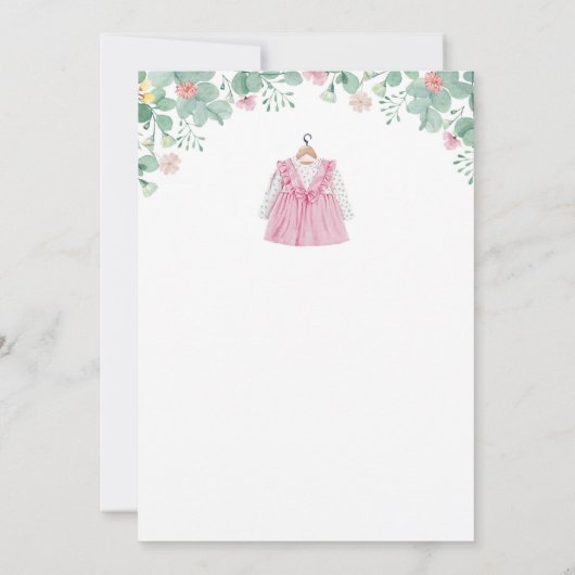 Babykleding Kledinglijn Boho Meisje Baby shower Kaart (Achterkant)