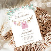 Babykleding Kledinglijn Boho Meisje Baby shower Kaart