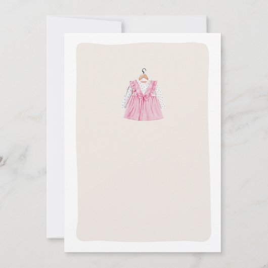 Babykleding Kledinglijn Boho Meisje Baby shower Kaart (Achterkant)