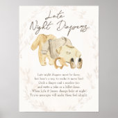 Babykleding Late Night Luiers Baby shower Poster (Voorkant)