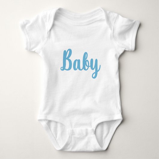 Babykleding met daarop het woord baby geschreven romper (Voorkant)