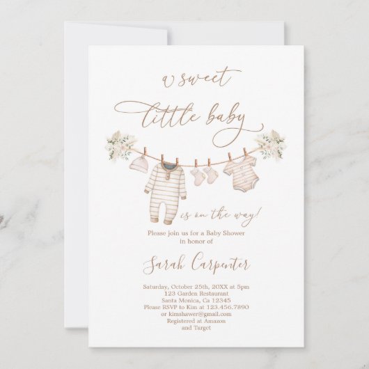 Babykleding Neutraal Baby shower Kaart (Voorkant)