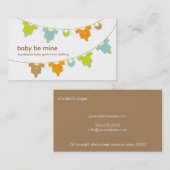 Babykleding op een Visitekaartje met een kast (Voorkant / Achterkant)