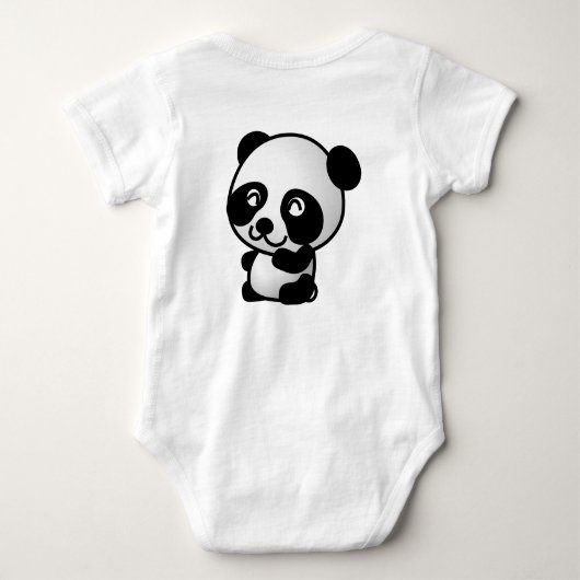 Babykleding. Panda. Romper (Achterkant)