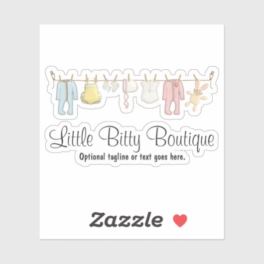 Babykleding Waslijn Baby Naam Logo Sticker (Vel)