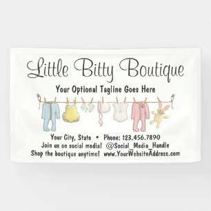 Babykleding Waslijn Kinderkleding Boetiek Spandoek