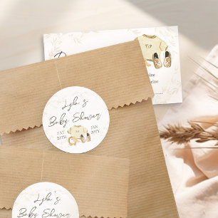 Babykleertjes Geslacht Neutrale Baby Shower Ronde Sticker