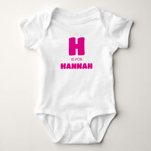 Babykleertjes met letter H, baby naam romper (Voorkant)