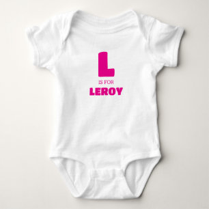 Babykleertjes met letter L, baby romper met naam