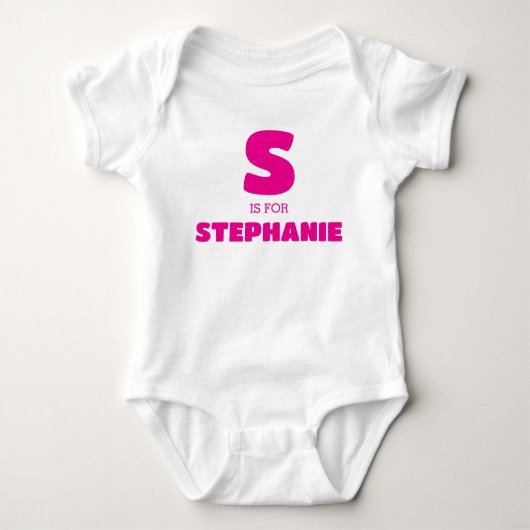 Babykleertjes met letter S, baby naam romper (Voorkant)