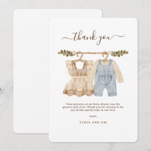 Babykleren geslacht onthulling uitnodiging, Boho b Bedankkaart