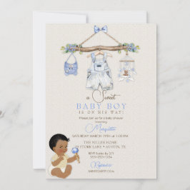 Babykleren Jongen Baby Shower Ivoor Blauw Kaart