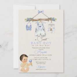 Babykleren Jongen Baby Shower Ivoor Blauw Kaart