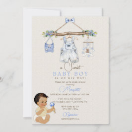 Babykleren Jongens Baby Shower Ivoor Blauw Kaart