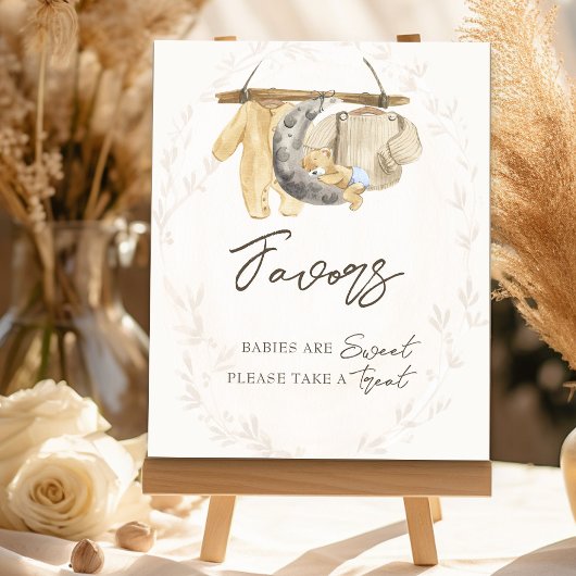 Babykleren Neutrale Babyborrel Neem een traktatie Poster