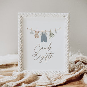 Babykleren voor jongens Baby Shower Kaarten en Cad Poster