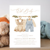 Babykleren Watercolor Rustieke Geslacht Reveal Kaart