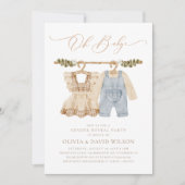 Babykleren Watercolor Rustieke Geslacht Reveal Kaart (Voorkant)