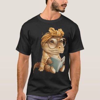 Babykrokodil Kleine Boek Lezen Reptiel T-shirt