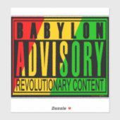 Babylon Advisory Revolutionair RASTA REGGAE Sticker (Vel)