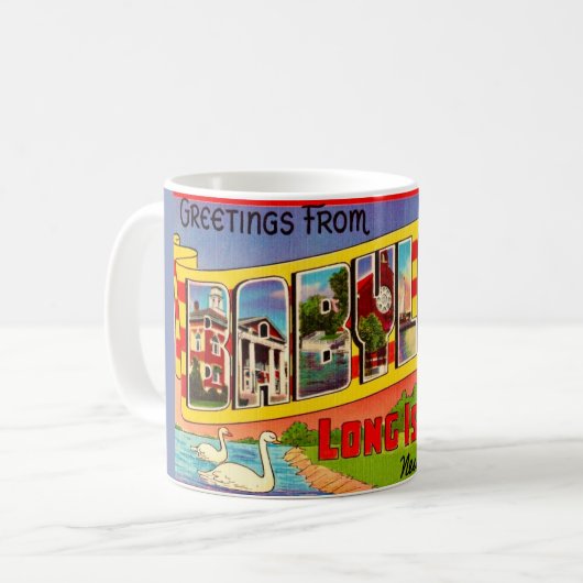 Babylon Long Island Ansichtkaart Mok (Voorkant links)