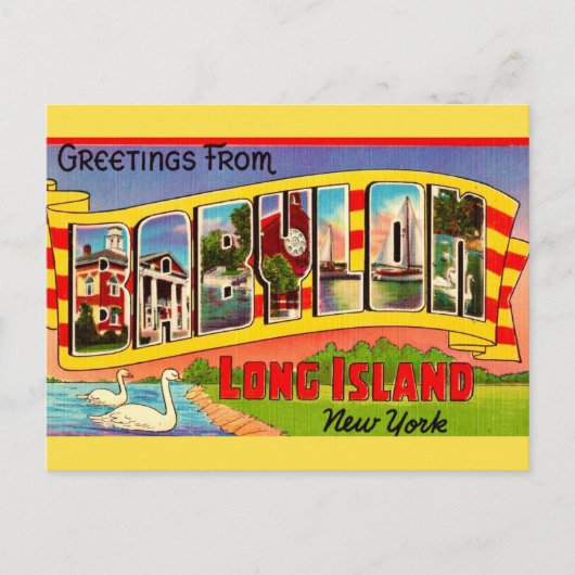 Babylon Long Island Begroetingsansichtkaart Briefkaart (Voorkant)