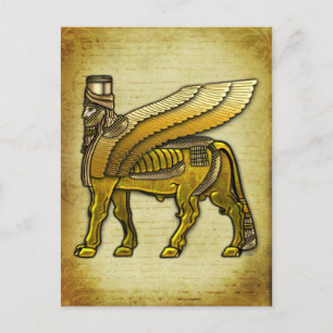 Babylonian Winged Bull Lamassu Briefkaart