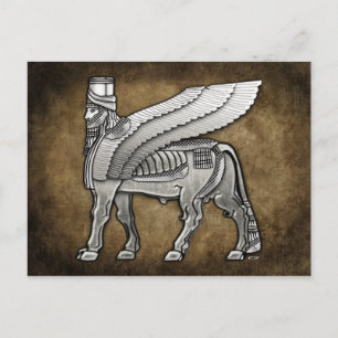 Babylonian Winged Bull Lamassu Briefkaart