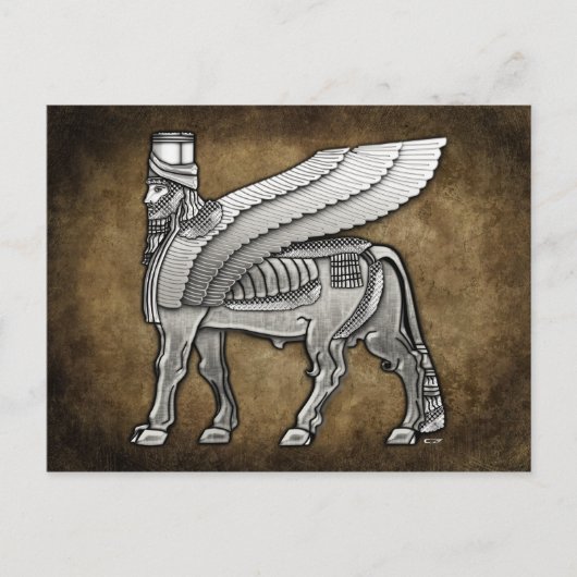Babylonian Winged Bull Lamassu Briefkaart (Voorkant)