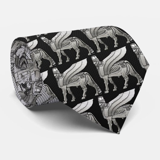 Babylonian Winged Bull Lamassu Stropdas (Opgerold)