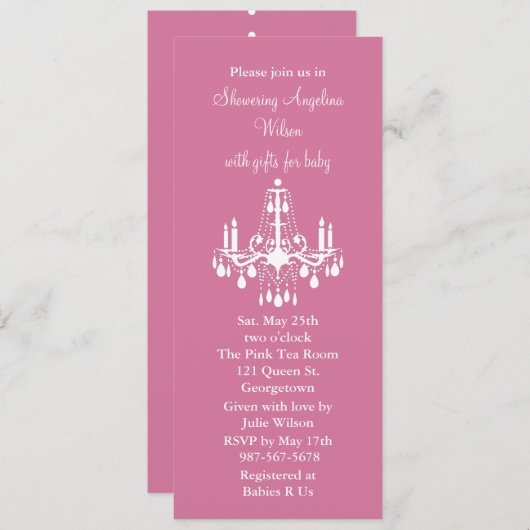 Babyluchters (lichtroze) kaart (Voorkant / Achterkant)