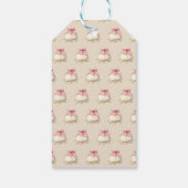 Babymeisje Aankondiging Roze Gingham Strik Baby Sh Cadeaulabel (Achterkant)
